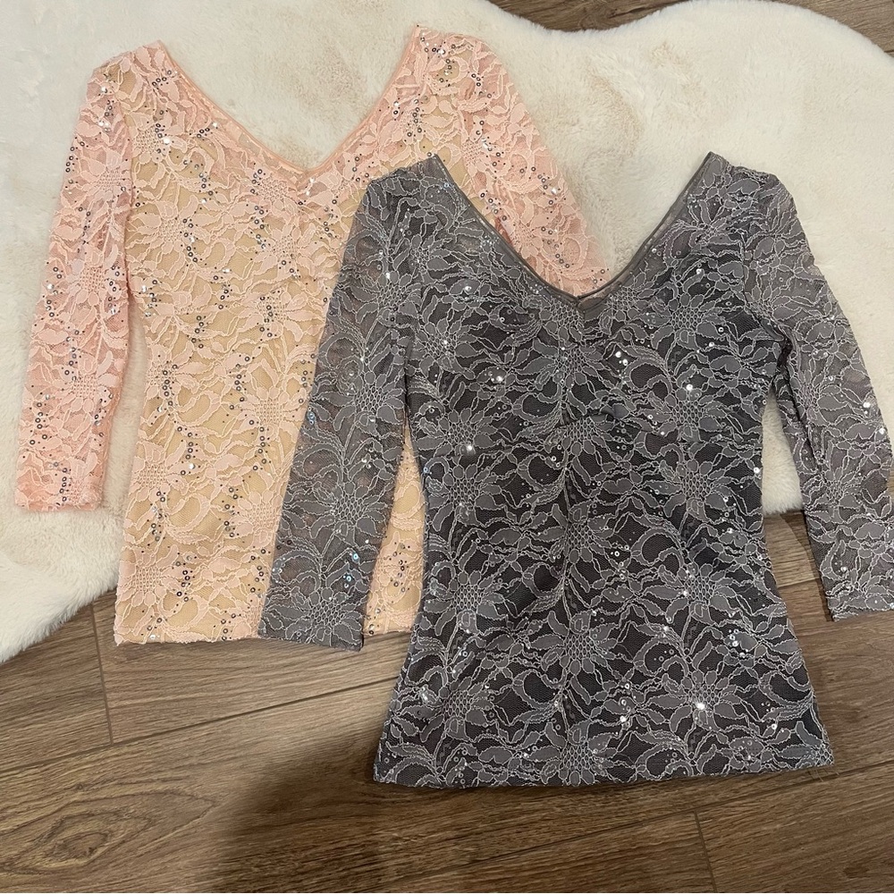 Bundle of Boston Proper Sequin Lace Tops Size S